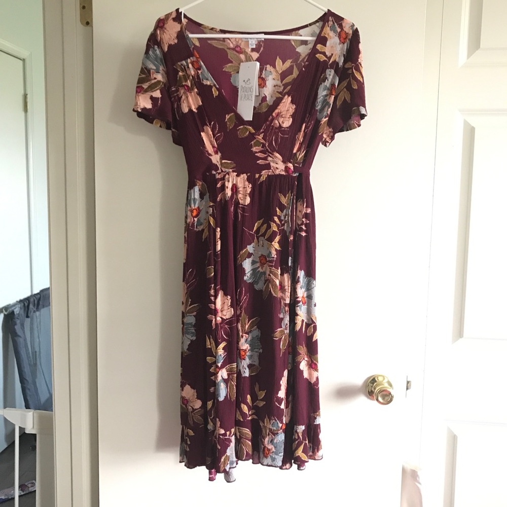 Maroon Floral Dress
